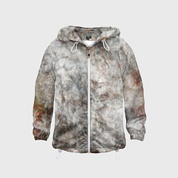 Ветровка с капюшоном детская Абстракция - gray limestone, цвет: 3D-белый