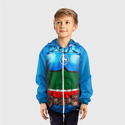 Ветровка с капюшоном детская Капитан Татарстан, цвет: 3D-белый — фото 2