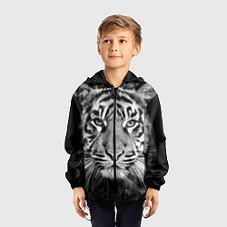 Ветровка с капюшоном детская Красавец тигр, цвет: 3D-черный — фото 2
