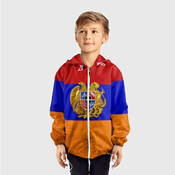Ветровка с капюшоном детская Армения, цвет: 3D-белый — фото 2