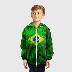 Ветровка с капюшоном детская Бразилия, цвет: 3D-белый — фото 2