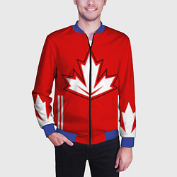 Бомбер мужской Сборная Канады: домашняя форма, цвет: 3D-синий — фото 2