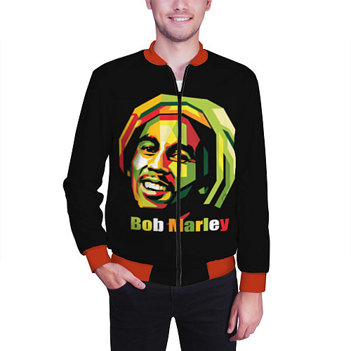 Мужской бомбер Bob Marley Smile / 3D-Красный – фото 3