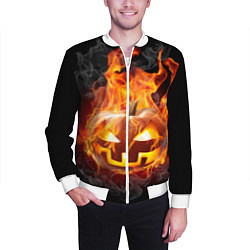 Бомбер мужской Огненная стихия хэллоуин, цвет: 3D-белый — фото 2