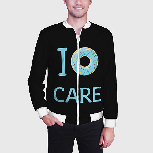 Мужской бомбер I Donut care / 3D-Белый – фото 3