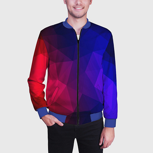 Мужской бомбер Red&Blue / 3D-Синий – фото 3