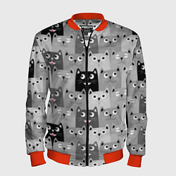 Бомбер мужской Котейки, цвет: 3D-красный