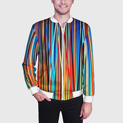 Бомбер мужской Colored stripes, цвет: 3D-белый — фото 2