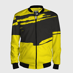 Бомбер мужской Чёрно-жёлтый, цвет: 3D-черный