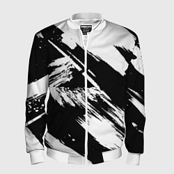 Бомбер мужской Чёрно-белый, цвет: 3D-белый
