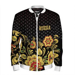 Бомбер мужской Russia: black edition, цвет: 3D-белый