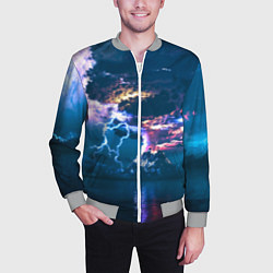 Бомбер мужской Извержение вулкана, цвет: 3D-меланж — фото 2