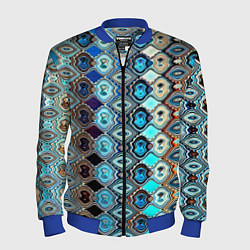 Бомбер мужской Psychedelic mosaica, цвет: 3D-синий