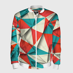 Бомбер мужской Геометрия, цвет: 3D-белый