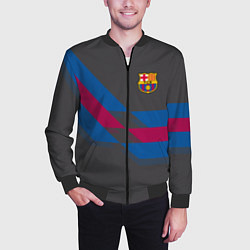 Бомбер мужской Barcelona FC: Dark style, цвет: 3D-черный — фото 2