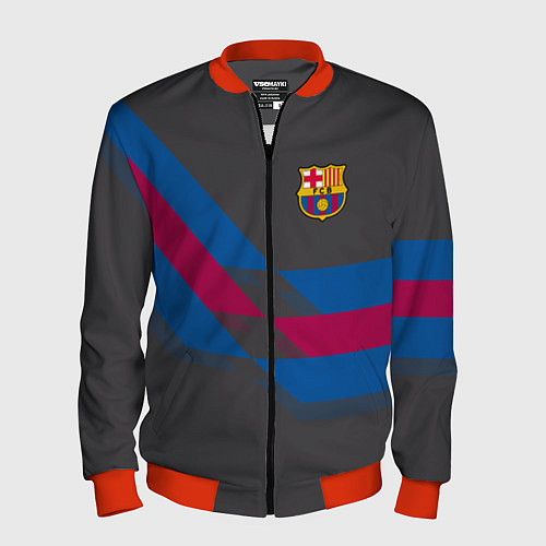 Мужской бомбер Barcelona FC: Dark style / 3D-Красный – фото 1