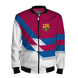 Бомбер мужской Barcelona FC: White style, цвет: 3D-черный