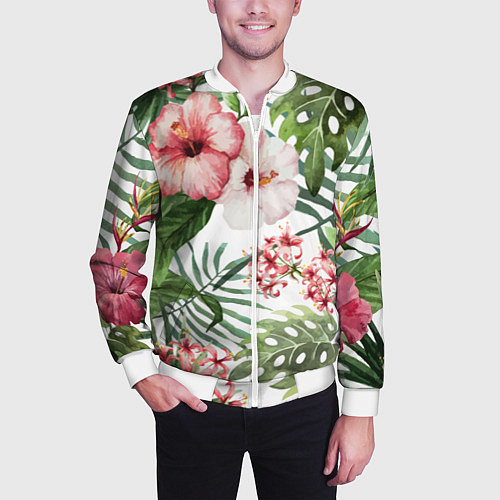 Мужской бомбер Таинственный остров / 3D-Белый – фото 3