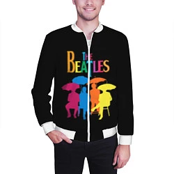 Бомбер мужской The Beatles: Colour Rain, цвет: 3D-белый — фото 2