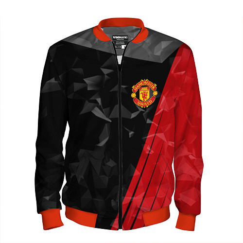 Мужской бомбер FC Manchester United: Abstract / 3D-Красный – фото 1