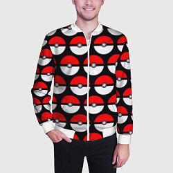 Бомбер мужской Pokeball Pattern, цвет: 3D-белый — фото 2