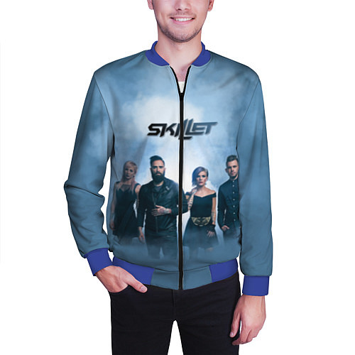 Мужской бомбер Skillet: Smoke / 3D-Синий – фото 3