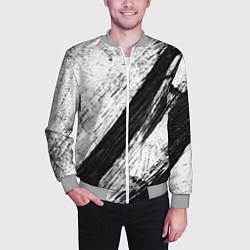 Бомбер мужской Белый и черный, цвет: 3D-меланж — фото 2