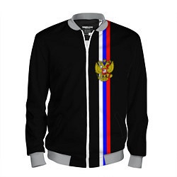 Бомбер мужской Лента с гербом России, цвет: 3D-меланж