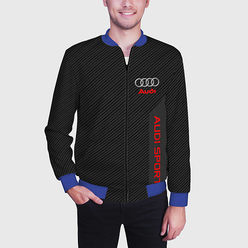 Мужской бомбер Audi: Sport Line / 3D-Синий – фото 3