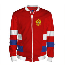 Бомбер мужской Russia: Sport Tricolor, цвет: 3D-белый