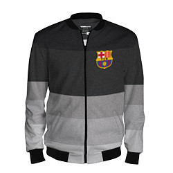 Бомбер мужской ФК Барселона: Серый стиль, цвет: 3D-черный