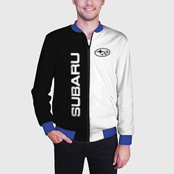 Бомбер мужской Subaru B&W, цвет: 3D-синий — фото 2