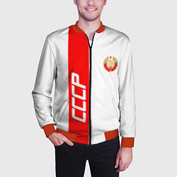 Бомбер мужской СССР: White Collection, цвет: 3D-красный — фото 2