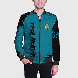 Бомбер мужской Real madrid - grange style, цвет: 3D-черный — фото 2