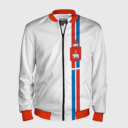 Мужской бомбер Пермский край / 3D-Красный – фото 1