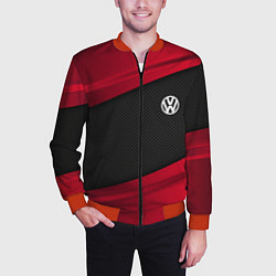 Бомбер мужской Volkswagen: Red Sport, цвет: 3D-красный — фото 2