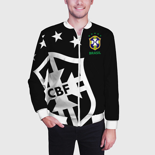 Мужской бомбер Brazil Team: Exclusive / 3D-Белый – фото 3