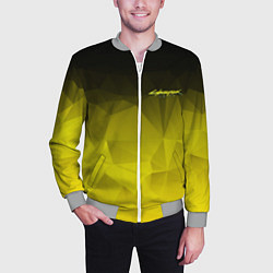 Бомбер мужской Cyberpunk 2077: Yellow Poly, цвет: 3D-меланж — фото 2