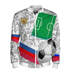 Бомбер мужской Русский футбол, цвет: 3D-белый