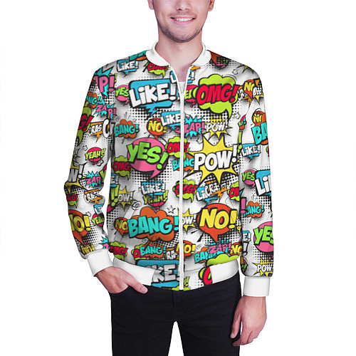 Мужской бомбер Pop art Fashion / 3D-Белый – фото 3