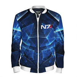 Бомбер мужской Mass Effect: Blue Armor N7, цвет: 3D-белый