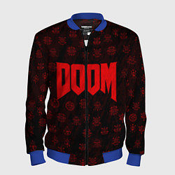 Бомбер мужской DOOM: Hellish signs, цвет: 3D-синий