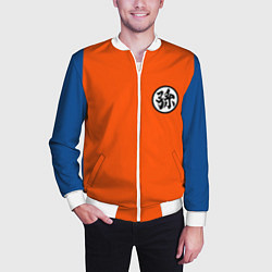 Бомбер мужской DBZ: Goku Kanji Emblem, цвет: 3D-белый — фото 2