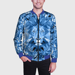 Бомбер мужской Сине-бело-голубой лев, цвет: 3D-синий — фото 2