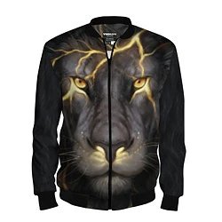 Бомбер мужской Лев с молнией, цвет: 3D-черный