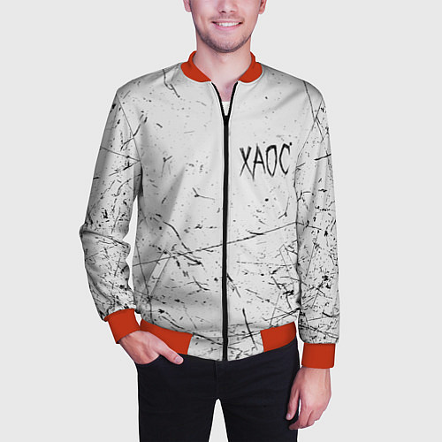 Мужской бомбер ХАОС: GONEFludd / 3D-Красный – фото 3