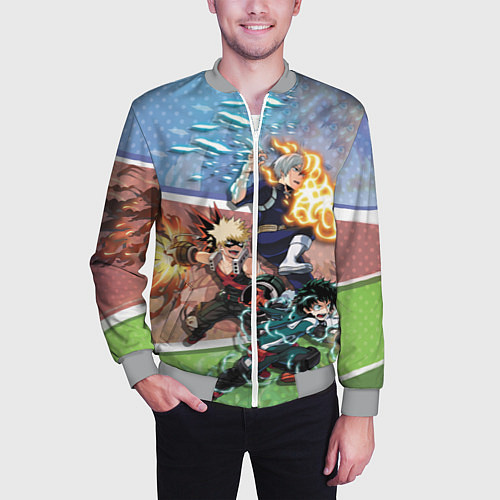 Мужской бомбер Геройская Академия / 3D-Меланж – фото 3