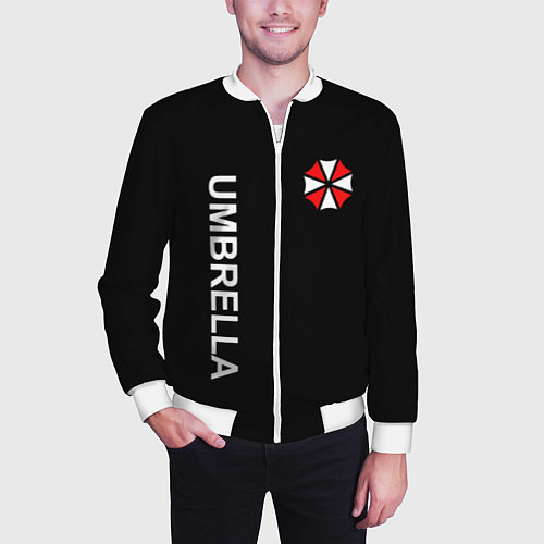 Мужской бомбер UMBRELLA CORP / 3D-Белый – фото 3