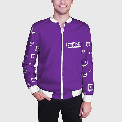 Мужской бомбер Twitch Streamer / 3D-Белый – фото 3