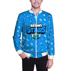 Бомбер мужской Brawl Stars: Blue Team, цвет: 3D-белый — фото 2